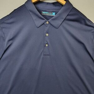 Roundtree & Yorke Polo Shirt Mens 3XT Navy Blue Performance Solid Polyester